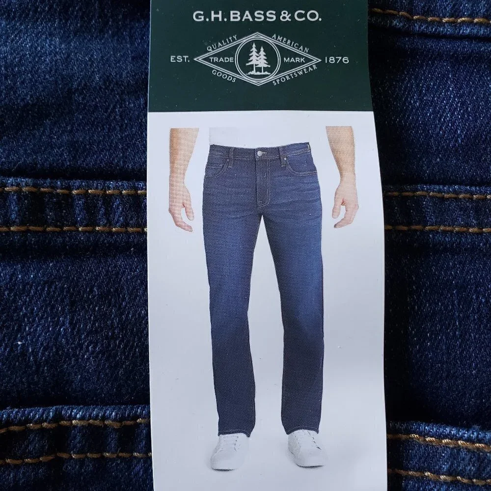NWT - GH Bass Durable Denim Stretch Jean Dark Wash - Size 38X32